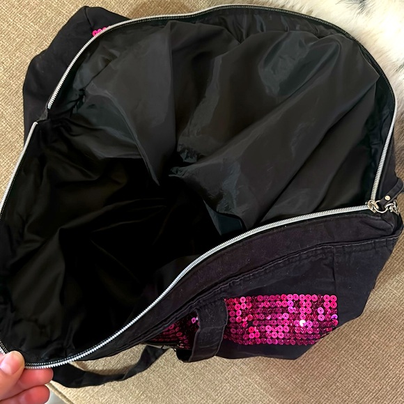 Victoria's Secret Black and Pink Tote Bag - Picture 3 of 3